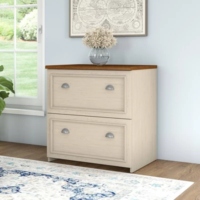 2 Drawer Fairview File Cabinet Antique White - Bush Furniture 1 2 Drawer Fairview File Cabinet Antique White - Bush Furniture