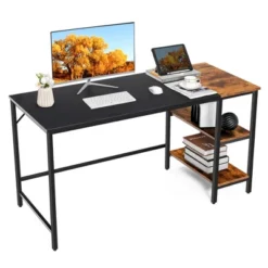 Costway 55'' Computer Desk Writing Workstation Study Table Home Office With Bookshelf Black/Rustic 21 Costway 55'' Computer Desk Writing Workstation Study Table Home Office With Bookshelf Black/Rustic -Cheap Furniture Store GUEST 892ede07 23ad 47e9 a465 1d8337be0fc8
