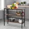 HomCom 3-Tier Industrial Style Storage Metal Wooden Shelf