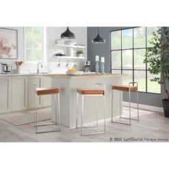 Set Of 2 Fuji Stackable Counter Height Barstools Leather/Steel - LumiSource -Cheap Furniture Store GUEST 8f972be4 34e2 4134 8549 e20f537e0202