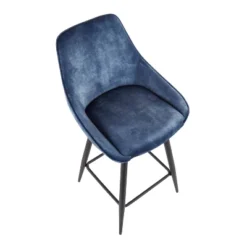 Set Of 2 Diana Velvet Steel Contemporary Counter Height Barstools Black/Blue - LumiSource -Cheap Furniture Store GUEST 94e9a763 0d6e 45b5 a111 d8f79b0e9e84
