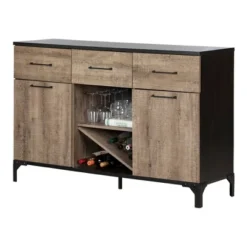 Valet Buffet With Wine Storage Weathered Oak And Black - South Shore -Cheap Furniture Store GUEST 9579386f 37fc 4139 b97a ebaf2a06c6ec