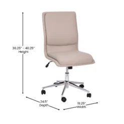 Merrick Lane Mid-Back Armless Home Office Chair With Height Adjustable Swivel Seat And Five Star Chrome Base -Cheap Furniture Store GUEST 95bc4b81 9051 405d a21f 8f80f1d21239