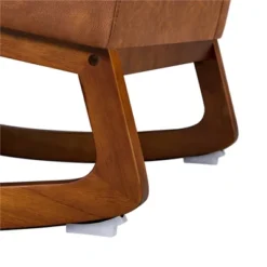 Yaheetech Faux Leather Upholstered Rocking Chair With Rubberwood Legs Brown -Cheap Furniture Store GUEST 9e962da5 ed25 4044 881e ae128cfeecdb