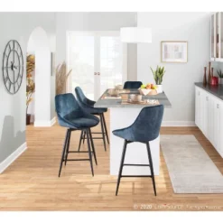 Set Of 2 Diana Velvet Steel Contemporary Counter Height Barstools Black/Blue - LumiSource -Cheap Furniture Store GUEST a4c330c2 8437 4aa1 85c9 91d08740156a