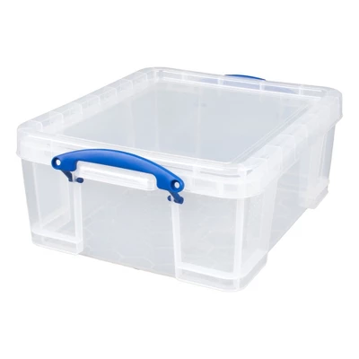 Really Useful Box 17 Liter Plastic Stackable Storage Container W/ Snap Lid & Built-In Clip Lock Handles For Home & Office Organization, Clear (2 Pack) 2 Really Useful Box 17 Liter Plastic Stackable Storage Container W/ Snap Lid & Built-In Clip Lock Handles For Home & Office Organization, Clear (2 Pack) - Image 2