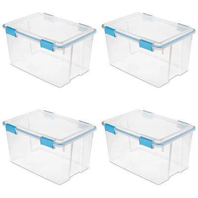 Sterilite 54 Quart Clear Plastic Stackable Storage Container Box Bin With Air Tight Gasket Seal Latching Lid Long Term Organizing Solution 5 Sterilite 54 Quart Clear Plastic Stackable Storage Container Box Bin With Air Tight Gasket Seal Latching Lid Long Term Organizing Solution - Image 5