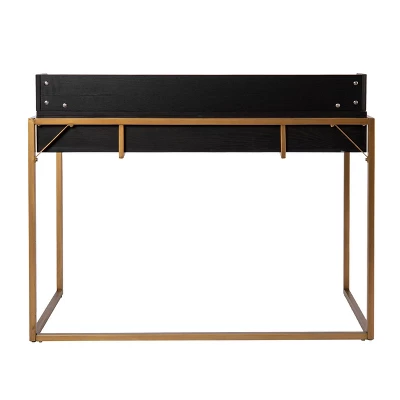 Bilcrafield Flip Top Desk With Storage Black/Gold - Aiden Lane 5 Bilcrafield Flip Top Desk With Storage Black/Gold - Aiden Lane - Image 5