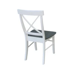 Set Of 2 X Back Chairs With Solid Wood Seat White/Gray - International Concepts -Cheap Furniture Store GUEST a97bf8dc 7dfc 41f9 b0cf df4ca6705de2