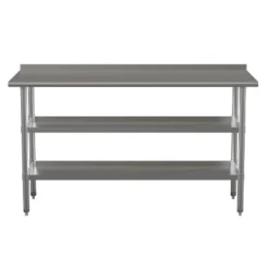 Emma And Oliver NSF Certified Stainless Steel 18 Gauge Work Table With 1.5" Backsplash And Undershelves -Cheap Furniture Store GUEST aa579296 fdec 4298 9b07 34667d4b3405