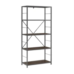 63" 4 Shelf Industrial Transitional Tall Bookshelf - Saracina Home -Cheap Furniture Store GUEST ab82027f f17b 4ed3 b4bd 3cb00f9141d7