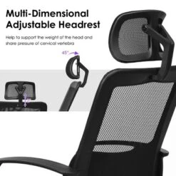 Costway Mesh Office Chair High Back Ergonomic Swivel Chair W/ Lumbar Support & Headrest -Cheap Furniture Store GUEST ae7d4917 bc32 4ea0 8d16 44ee79df178e