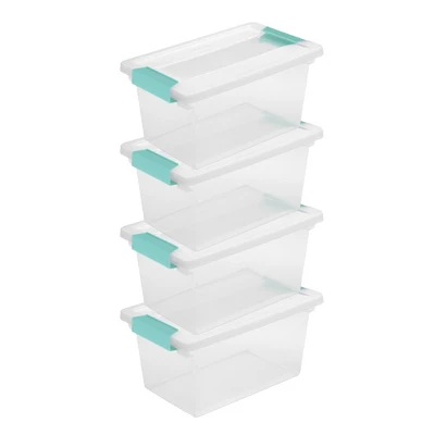 Sterilite 64 Quart Latching Clear Plastic Storage Organizer Tote Container Bin Box, 6 Pack & Medium Clip Boxes For Organization And Storage, 4 Pack 1 Sterilite 64 Quart Latching Clear Plastic Storage Organizer Tote Container Bin Box, 6 Pack & Medium Clip Boxes For Organization And Storage, 4 Pack