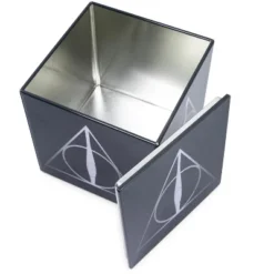 Ukonic Harry Potter Deathly Hallows Tin Storage Box Cube Organizer With Lid | 4 Inches