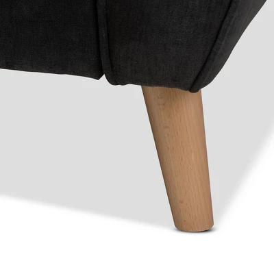 Miranda Mid-Century Modern Fabric Upholstered Sofa Dark Gray - Baxton Studio 7 Miranda Mid-Century Modern Fabric Upholstered Sofa Dark Gray - Baxton Studio - Image 7