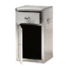 Serge Metal 1 Door Accent Storage Cabinet Silver - Baxton Studio
