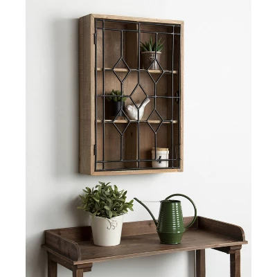 Megara Decorative Wooden Wall Hanging Curio Cabinet Rustic Brown - Kate & Laurel All Things Decor 5 Megara Decorative Wooden Wall Hanging Curio Cabinet Rustic Brown - Kate & Laurel All Things Decor - Image 5