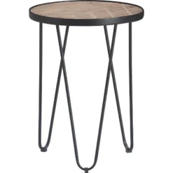 Farmhouse Side Table Metal Brown/Black- ClickDecor -Cheap Furniture Store GUEST c5211f77 e386 4fa2 9cf4 532c19731c06