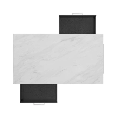 Audrey Faux Marble Top Kitchen Island Black - Crosley 4 Audrey Faux Marble Top Kitchen Island Black - Crosley - Image 4