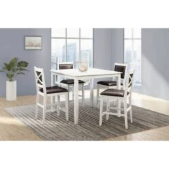 5pc Wynnie Wood Counter Height Dining Set White - Abbyson Living