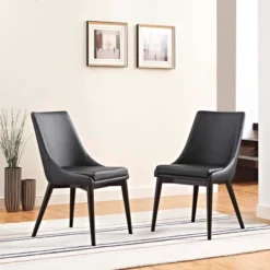 Set Of 2 Viscount Dining Side Chair Vinyl - Modway