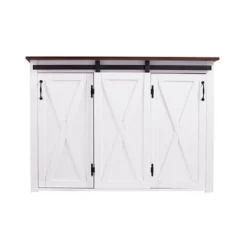 Lashire Barn Door Kitchen Island White - Aiden Lane