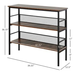 HomCom 3-Tier Industrial Style Storage Metal Wooden Shelf 12 HomCom 3-Tier Industrial Style Storage Metal Wooden Shelf -Cheap Furniture Store GUEST d5450741 d3d6 466a bb9e 1508e080b119