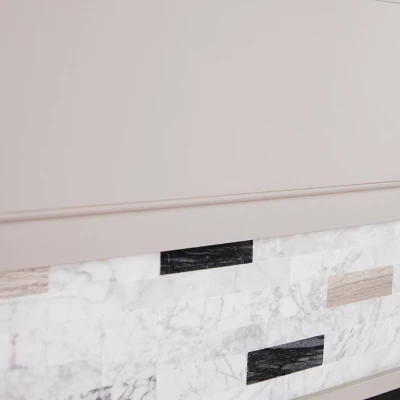 Talsham Base Electric Fireplace With Marble Surround Gray - Aiden Lane 1 Talsham Base Electric Fireplace With Marble Surround Gray - Aiden Lane