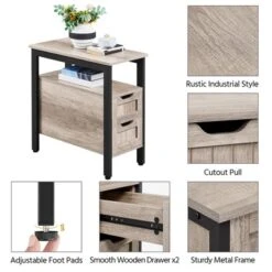Yaheetech Vintage Side Table End Table With 2 Drawer, Gray 6 Yaheetech Vintage Side Table End Table With 2 Drawer, Gray -Cheap Furniture Store GUEST d93de45b afcb 4a4c 8695 00213f76a931