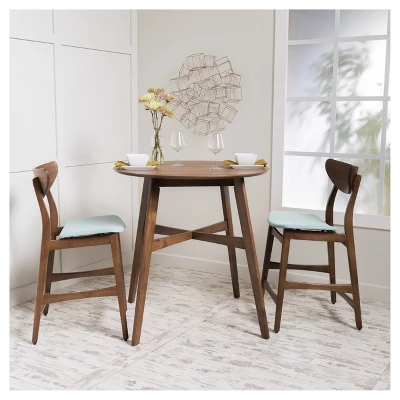 Gavin Counter Height Dining Set - Natural Walnut/Mint - Christopher Knight Home 1 Gavin Counter Height Dining Set - Natural Walnut/Mint - Christopher Knight Home