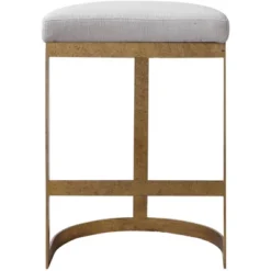 Uttermost Ivanna 26" High Half-Round Modern Gold Counter Stool