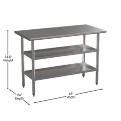 Emma And Oliver NSF Certified Stainless Steel 18 Gauge Work Table With 2 Undershelves -Cheap Furniture Store GUEST dab16b33 1df6 4ebc 8dc6 d246d86aa6ac