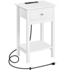 Yaheetech Wooden Side Table End Table With Recessed Power Outlets And USB Ports -Cheap Furniture Store GUEST df8baeb7 6f46 4620 a94b 298a06c6db10