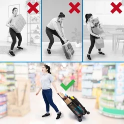 Mount-It! Heavy-Lifting Rolling Mesh Utility Cart | 55 Lbs. Weight Capacity | Black | Perfect For Use At Home, Office, Business, Travel & Shopping