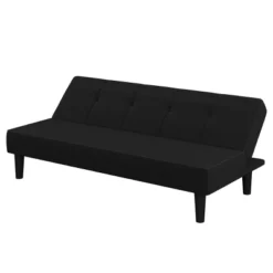 Lorrance 3 Seat Convertible Futon Sofa Bed Black - Serta
