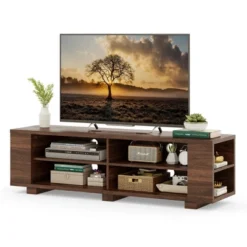 Costway 59'' Wood TV Stand Console Storage Entertainment Media Center W/ Adjustable Shelf -Cheap Furniture Store GUEST ec61e0f9 5413 4ab1 a2ec ae97edf787e1