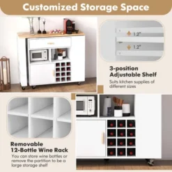 Costway Reversible Folding Kitchen Island Cart Utility Storage Trolley Wine Rack Shelves -Cheap Furniture Store GUEST f18b650d b967 40e5 aec0 f93a4490be33