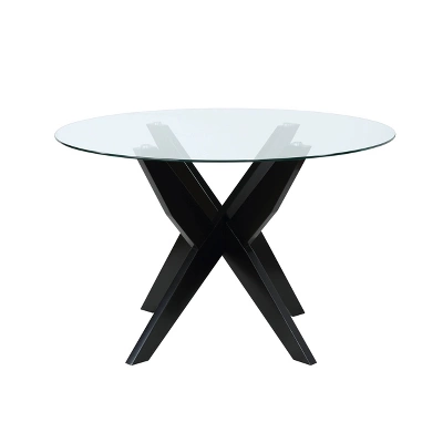 Amalie Round Dining Table Black - Steve Silver Co. 1 Amalie Round Dining Table Black - Steve Silver Co.