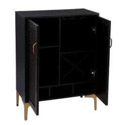 Fhamtes Two Door Bar Cabinet Black/Gold - Aiden Lane -Cheap Furniture Store GUEST f789ef31 478f 449d b9ae ddc8d94e06e9