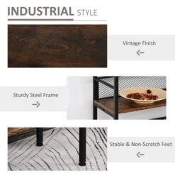 HomCom 3-Tier Industrial Style Storage Metal Wooden Shelf 13 HomCom 3-Tier Industrial Style Storage Metal Wooden Shelf -Cheap Furniture Store GUEST f8b90f22 5155 4ead b70f b76d3b82e880
