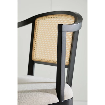 Archie Two Toned Cane Office Chair Black With Natural Cane - Abbyson Living 5 Archie Two Toned Cane Office Chair Black With Natural Cane - Abbyson Living - Image 5