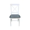 Set Of 2 X Back Chairs With Solid Wood Seat White/Gray - International Concepts