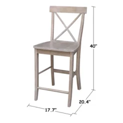 X Back Stool Washed Gray/Taupe - International Concepts -Cheap Furniture Store GUEST fb3e4447 8625 4375 98ab 4f7fd33f2d4c