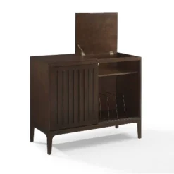 Asher Record Storage Media Console Dark Brown - Crosley -Cheap Furniture Store GUEST fb9e4daa da95 4348 9afa af1f09b9ff9b