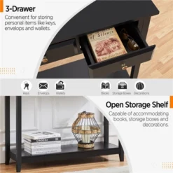 Yaheetech 3-Drawer Console Table With Storage Shelf -Cheap Furniture Store GUEST fdefd79a 11f6 4175 9c23 dc9d2219a6e9