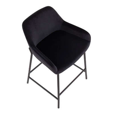 Set Of 2 Daniella Metal/Velvet Counter Height Barstools - LumiSource 6 Set Of 2 Daniella Metal/Velvet Counter Height Barstools - LumiSource - Image 6