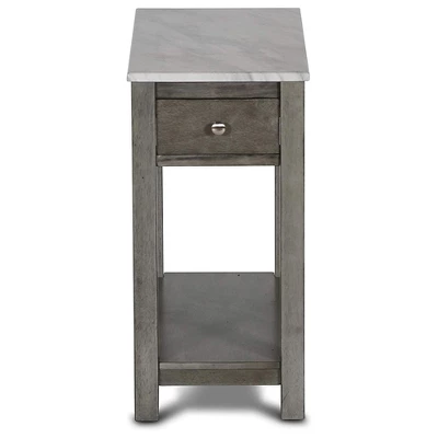 New Classic Furniture Noah Wooden Faux Marble Top End Table With Storage Drawer, For Living Rooms, Bedrooms, And Entryways, Gray 1 New Classic Furniture Noah Wooden Faux Marble Top End Table With Storage Drawer, For Living Rooms, Bedrooms, And Entryways, Gray